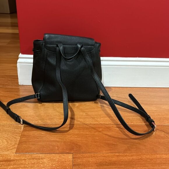 kate spade Black Pebbled Leather Drawstring Backpack main image 13